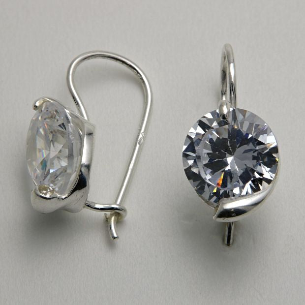 Дамски сребърни обеци "Diamante"