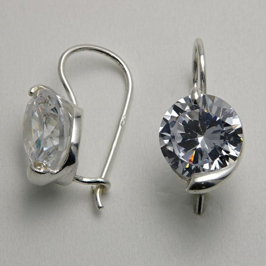 Дамски сребърни обеци "Diamante"