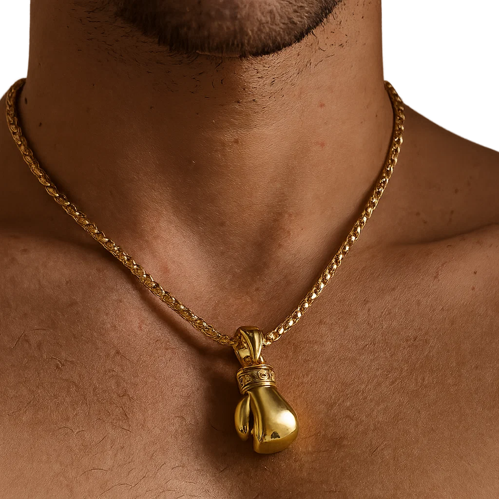 Златен мъжки медальон "Boxing glove"