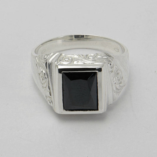 Мъжки сребърен пръстен "Black Square"